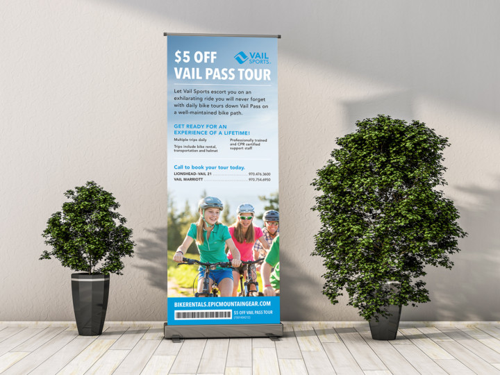Vail Sports Bike Rental Pull Up Banner