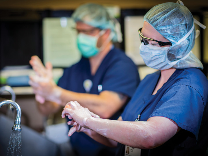 Vail Health ER Nurses Scrubbing