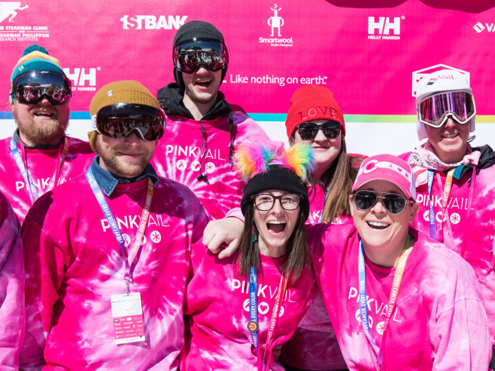 Pink Vail Group Participants Step and Repeat Sign