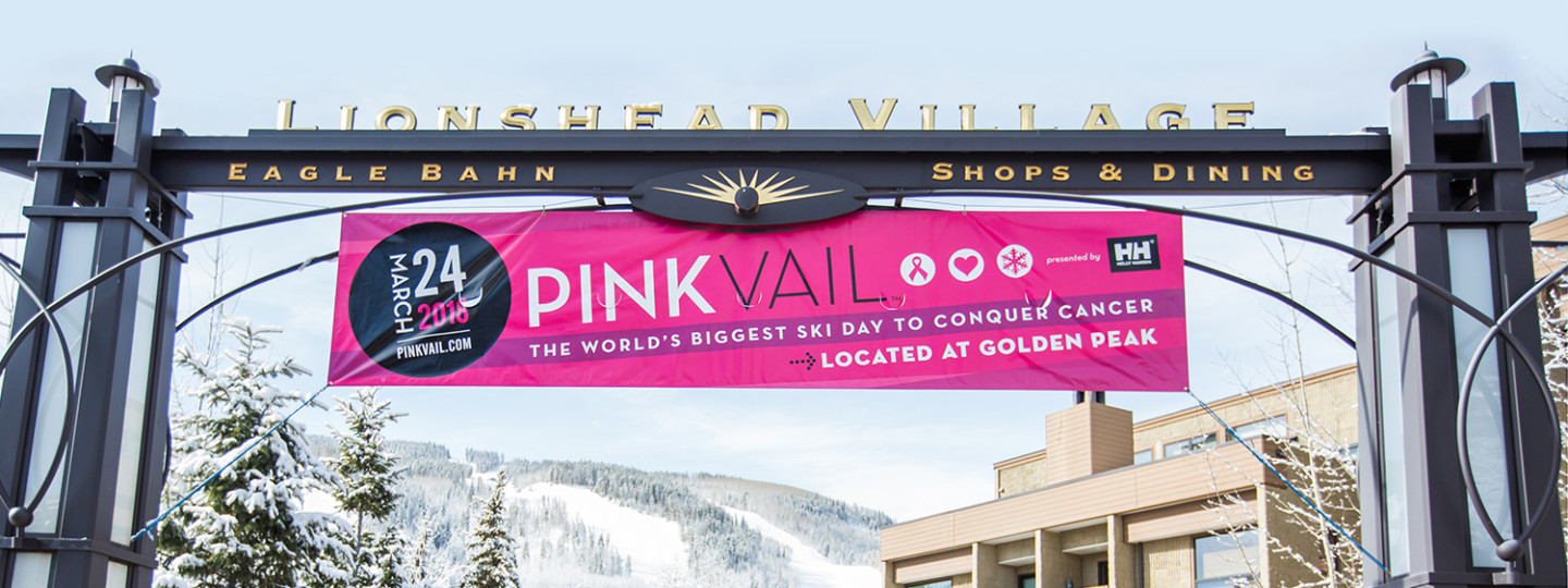 Pink Vail Lionshead Event Banner Sign